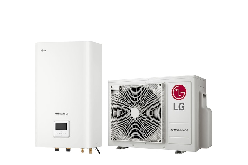 Vista frontale di THERMA V Split R32 Hydro Unit, 6kW, Monofase HU061MR.U20 + HN0613M.NK5